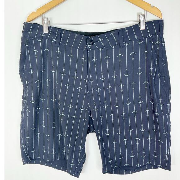 Trunks Mens Multi-Functional Shorts Navy Blue Anchor Print Nautical Size 36 - Picture 1 of 5